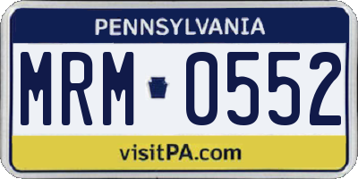 PA license plate MRM0552
