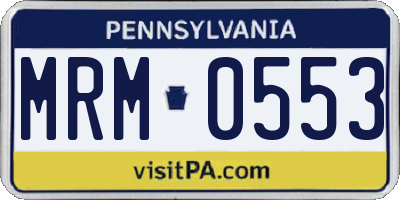 PA license plate MRM0553