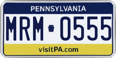PA license plate MRM0555