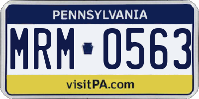 PA license plate MRM0563