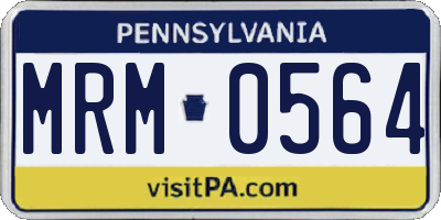 PA license plate MRM0564