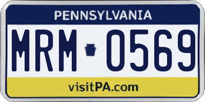 PA license plate MRM0569