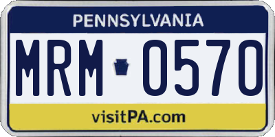 PA license plate MRM0570