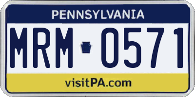 PA license plate MRM0571