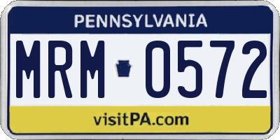 PA license plate MRM0572