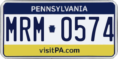 PA license plate MRM0574