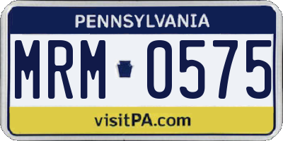 PA license plate MRM0575