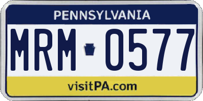 PA license plate MRM0577