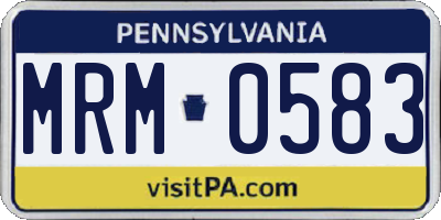 PA license plate MRM0583