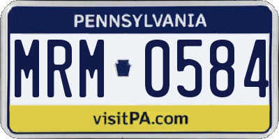 PA license plate MRM0584