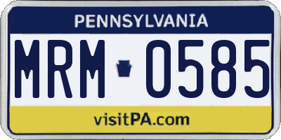 PA license plate MRM0585