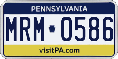 PA license plate MRM0586