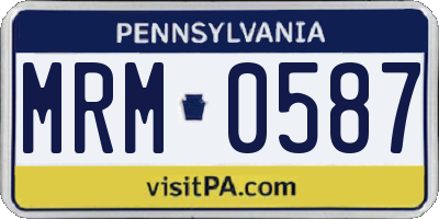 PA license plate MRM0587