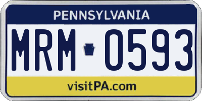 PA license plate MRM0593