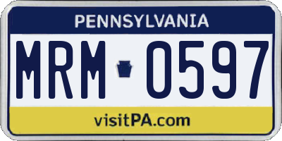 PA license plate MRM0597