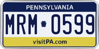PA license plate MRM0599