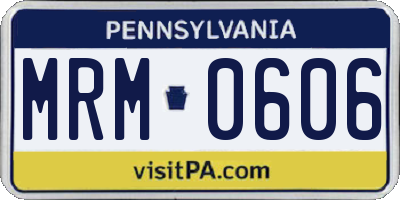 PA license plate MRM0606