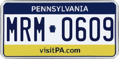 PA license plate MRM0609