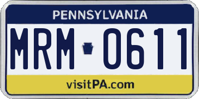 PA license plate MRM0611