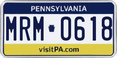 PA license plate MRM0618