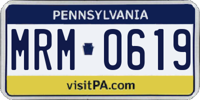 PA license plate MRM0619