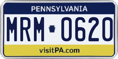 PA license plate MRM0620