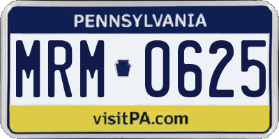 PA license plate MRM0625