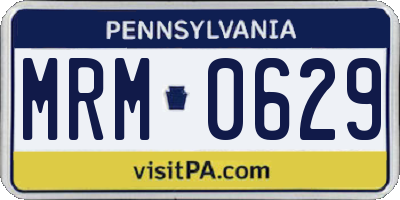 PA license plate MRM0629