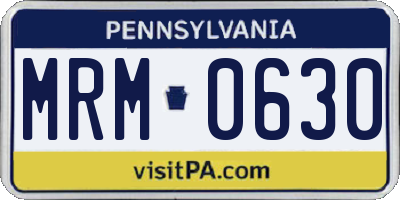 PA license plate MRM0630