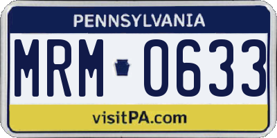 PA license plate MRM0633