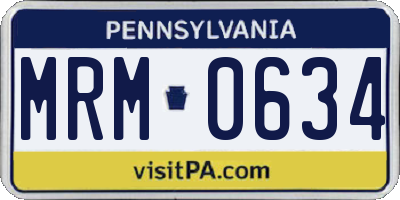 PA license plate MRM0634