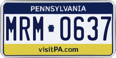 PA license plate MRM0637