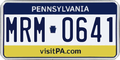 PA license plate MRM0641