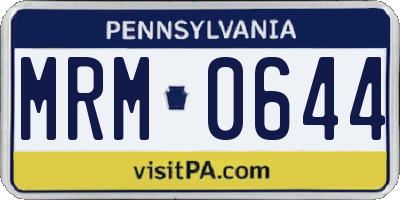 PA license plate MRM0644