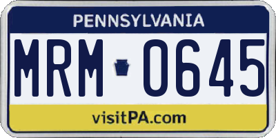 PA license plate MRM0645