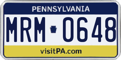 PA license plate MRM0648