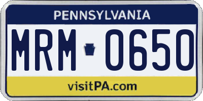 PA license plate MRM0650