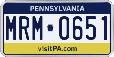 PA license plate MRM0651