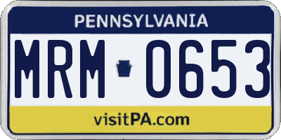 PA license plate MRM0653