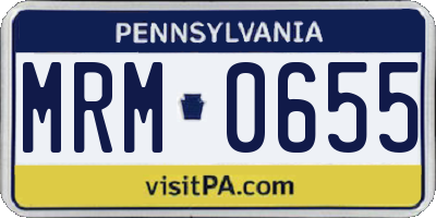 PA license plate MRM0655