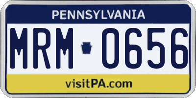 PA license plate MRM0656