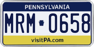 PA license plate MRM0658