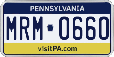 PA license plate MRM0660