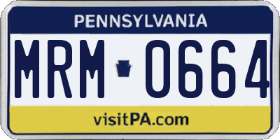 PA license plate MRM0664