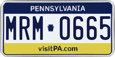 PA license plate MRM0665