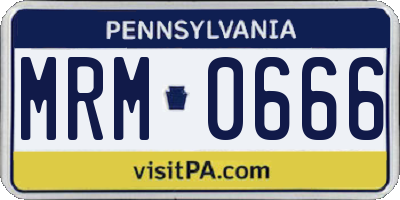 PA license plate MRM0666