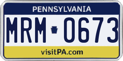 PA license plate MRM0673
