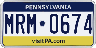 PA license plate MRM0674