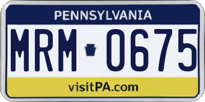 PA license plate MRM0675