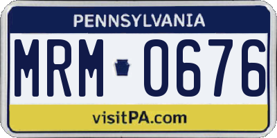 PA license plate MRM0676